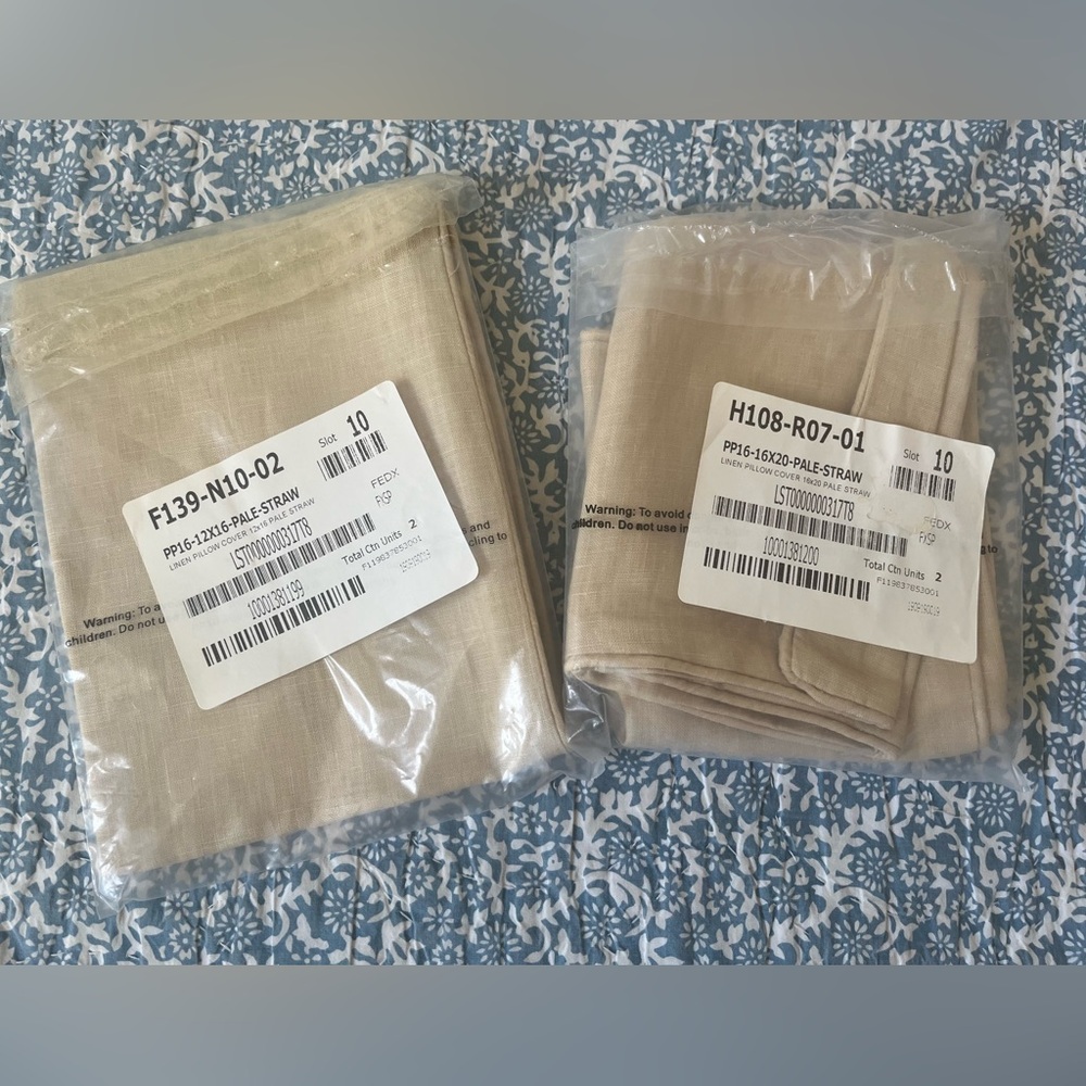The Company Store Linen Pillow Covers - NWT - Two Sizes